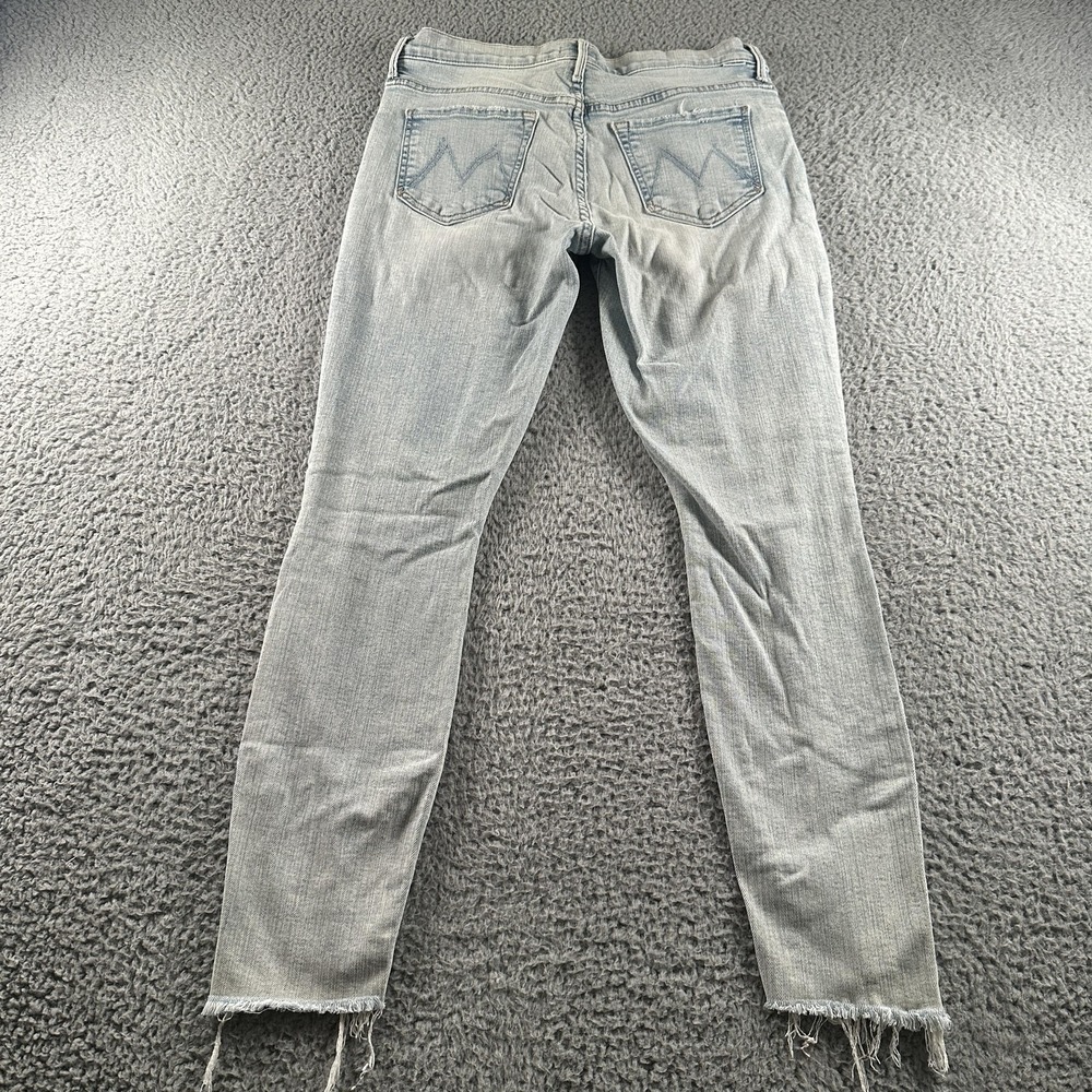 Mother Stunner Zip Ankle Step Fray Jeans Womens 28 Blue Mid Rise Distressed USA - Picture 11 of 15
